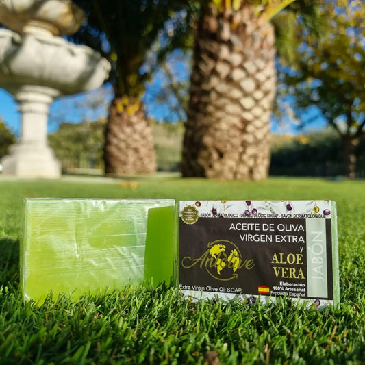 Anlolive Dermacare Revive: Jabón de Aloe Vera y Aceite de Oliva Virgen Extra para tu Piel