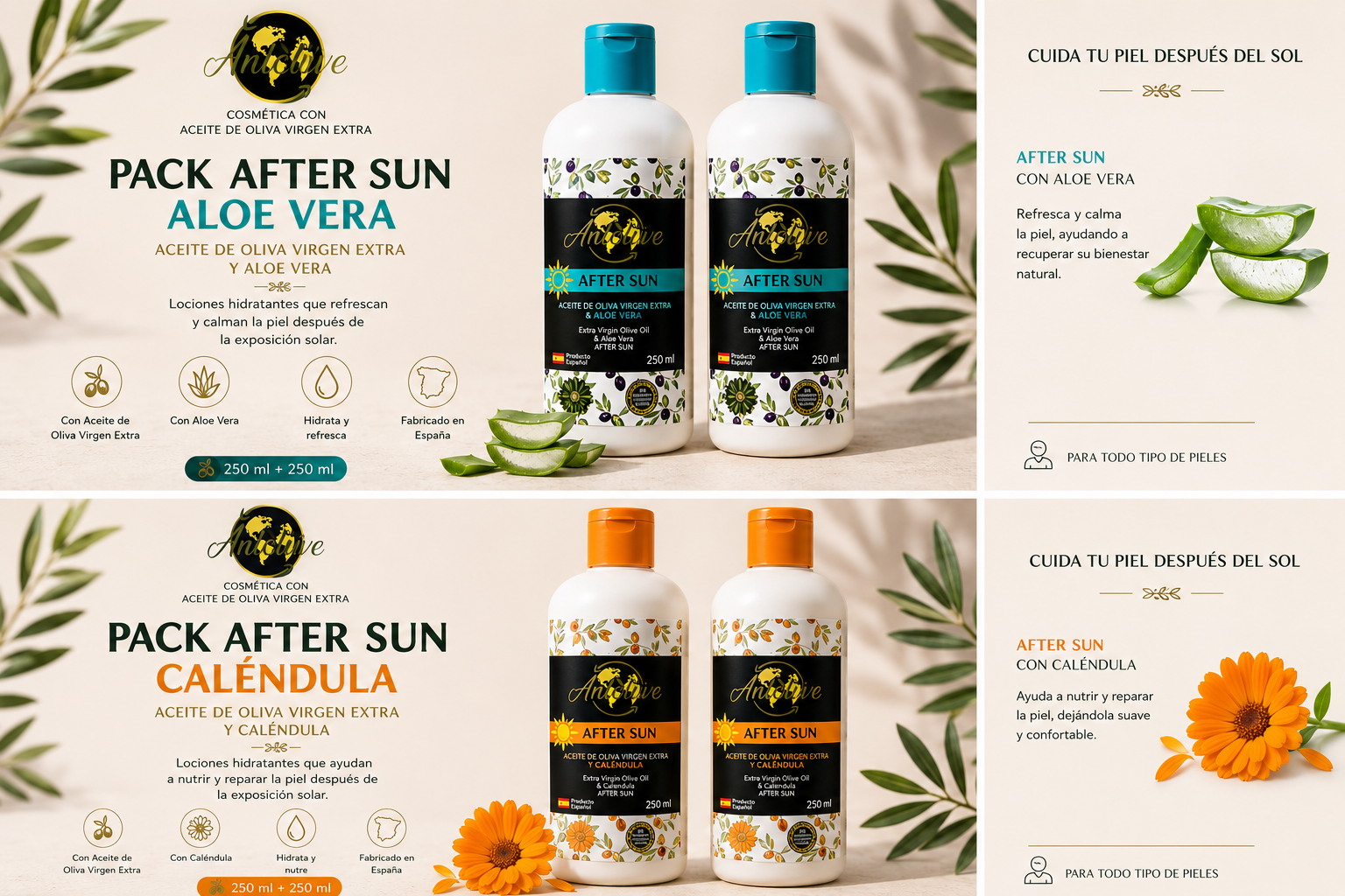Pack After Sun Anolive - Aceite de Oliva Virgen Extra - Producto premium