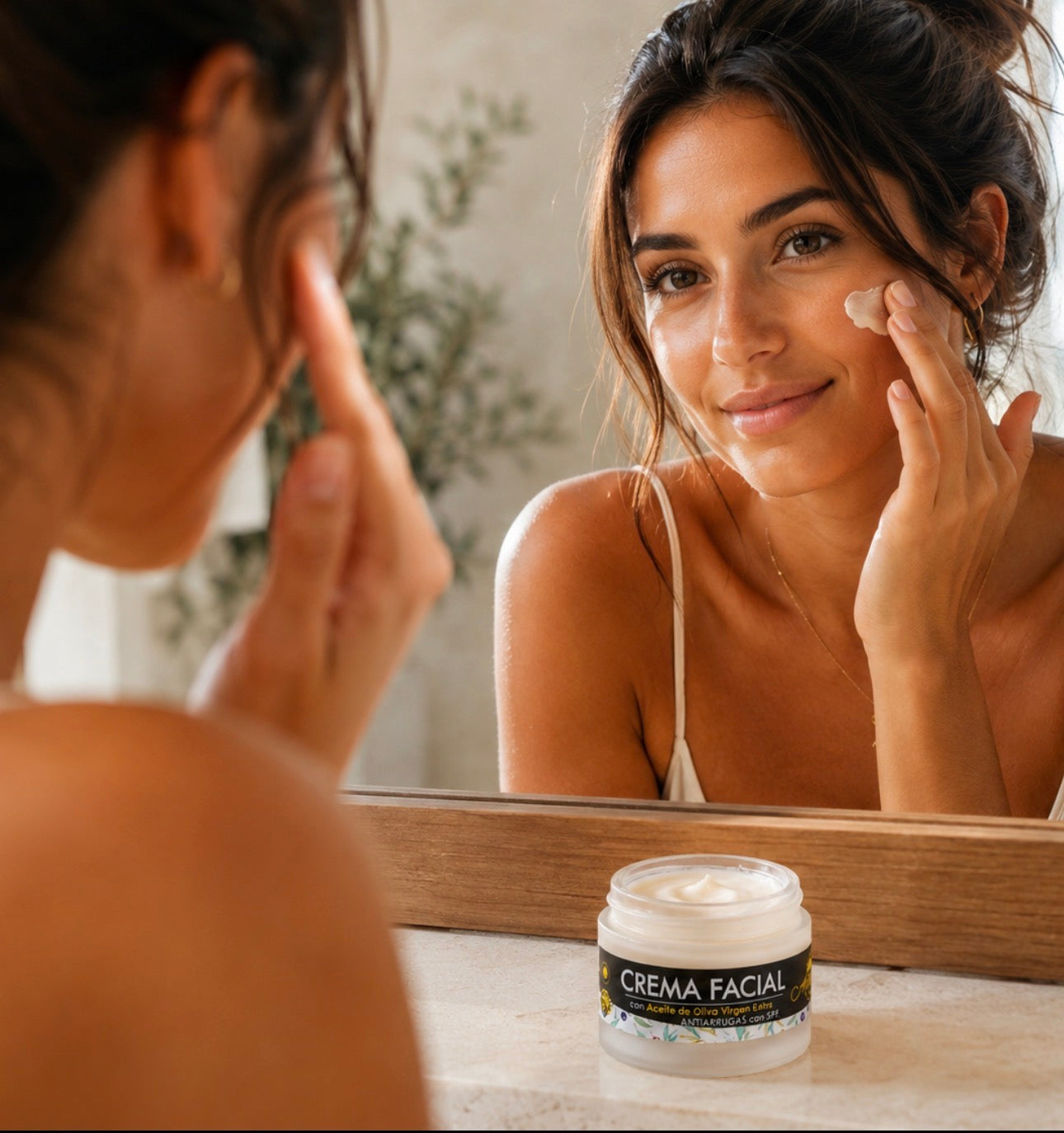 Crema Facial antiarrugas con Aceite de Oliva Virgen Extra